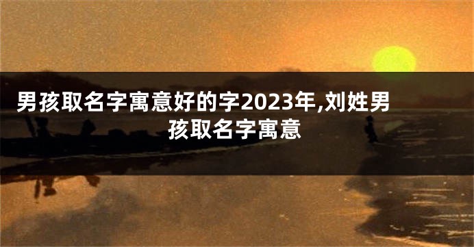 男孩取名字寓意好的字2023年,刘姓男孩取名字寓意