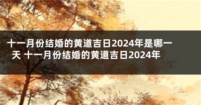 十一月份结婚的黄道吉日2024年是哪一天 十一月份结婚的黄道吉日2024年