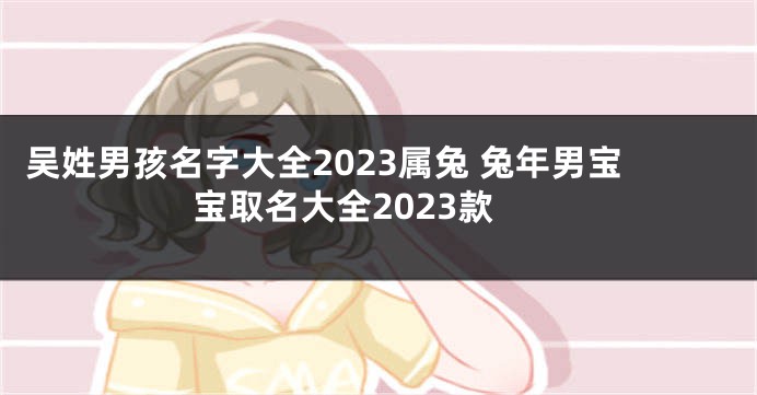 吴姓男孩名字大全2023属兔 兔年男宝宝取名大全2023款