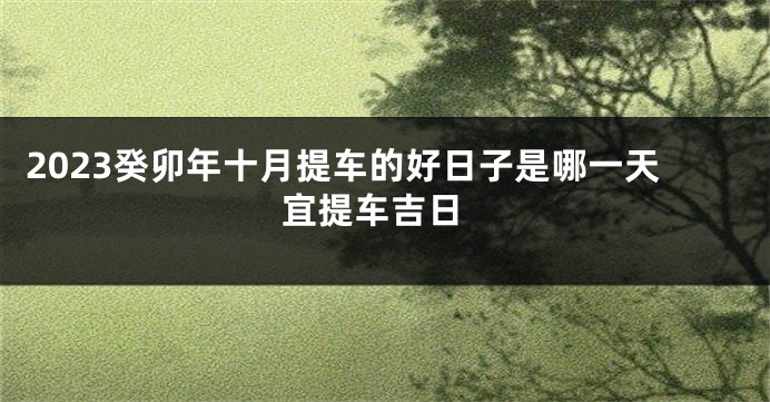 2023癸卯年十月提车的好日子是哪一天 宜提车吉日