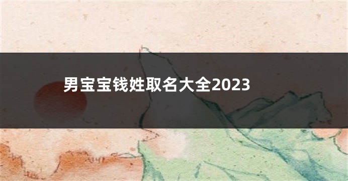 男宝宝钱姓取名大全2023