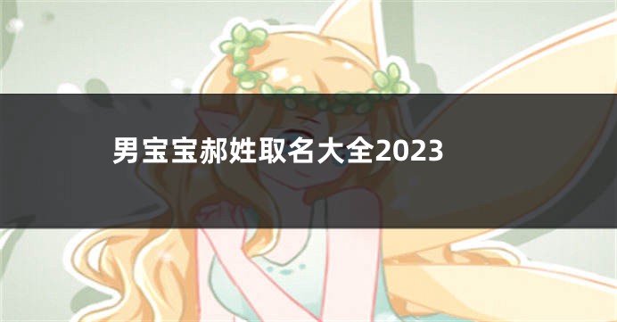 男宝宝郝姓取名大全2023