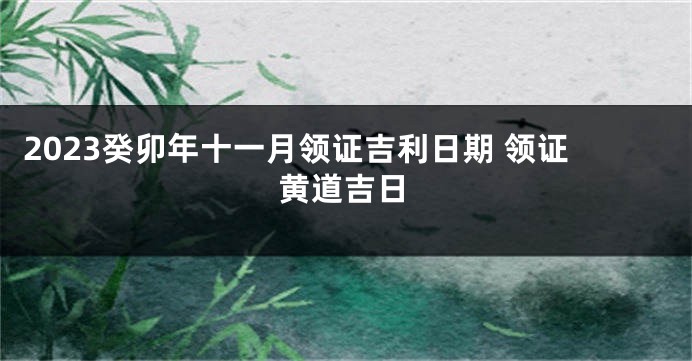 2023癸卯年十一月领证吉利日期 领证黄道吉日