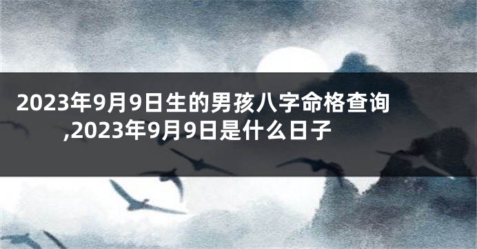 2023年9月9日生的男孩八字命格查询,2023年9月9日是什么日子