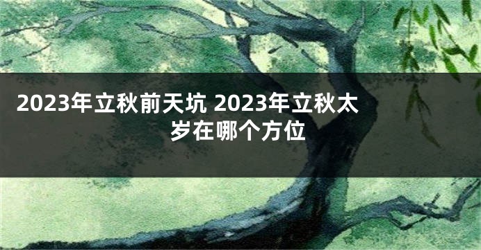 2023年立秋前天坑 2023年立秋太岁在哪个方位