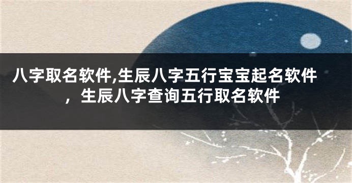 八字取名软件,生辰八字五行宝宝起名软件，生辰八字查询五行取名软件