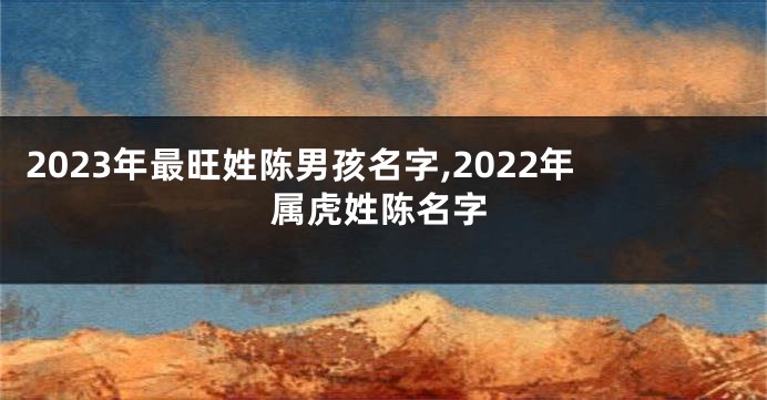 2023年最旺姓陈男孩名字,2022年属虎姓陈名字