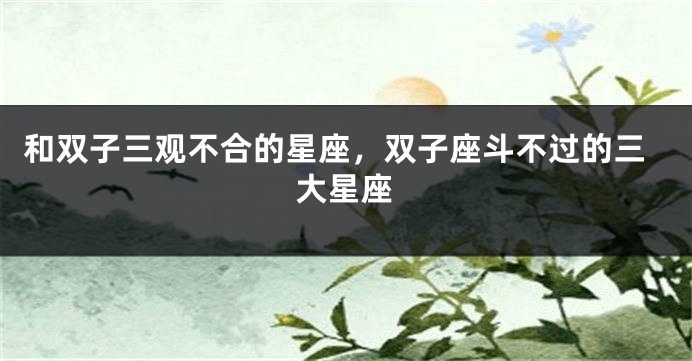 和双子三观不合的星座，双子座斗不过的三大星座