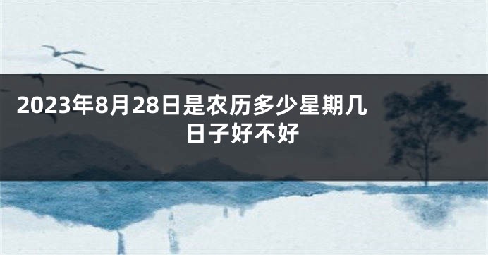 2023年8月28日是农历多少星期几 日子好不好