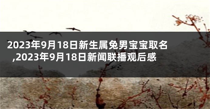 2023年9月18日新生属兔男宝宝取名,2023年9月18日新闻联播观后感