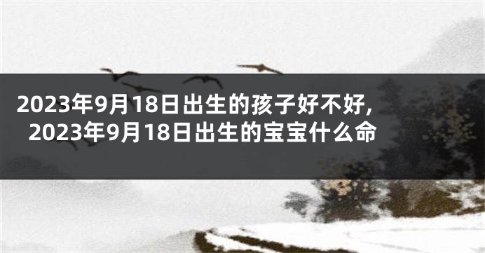 2023年9月18日出生的孩子好不好,2023年9月18日出生的宝宝什么命