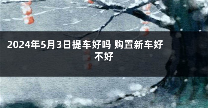 2024年5月3日提车好吗 购置新车好不好