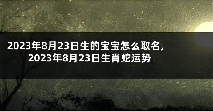 2023年8月23日生的宝宝怎么取名,2023年8月23日生肖蛇运势