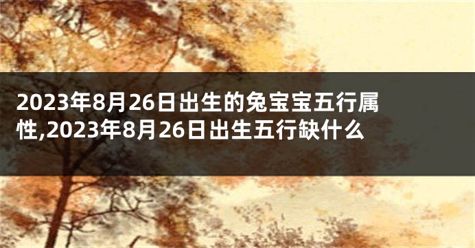 2023年8月26日出生的兔宝宝五行属性,2023年8月26日出生五行缺什么