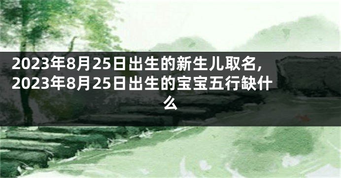 2023年8月25日出生的新生儿取名,2023年8月25日出生的宝宝五行缺什么