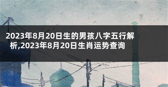 2023年8月20日生的男孩八字五行解析,2023年8月20日生肖运势查询