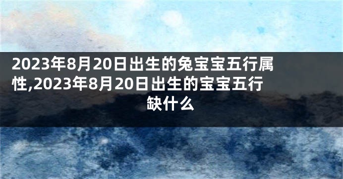 2023年8月20日出生的兔宝宝五行属性,2023年8月20日出生的宝宝五行缺什么