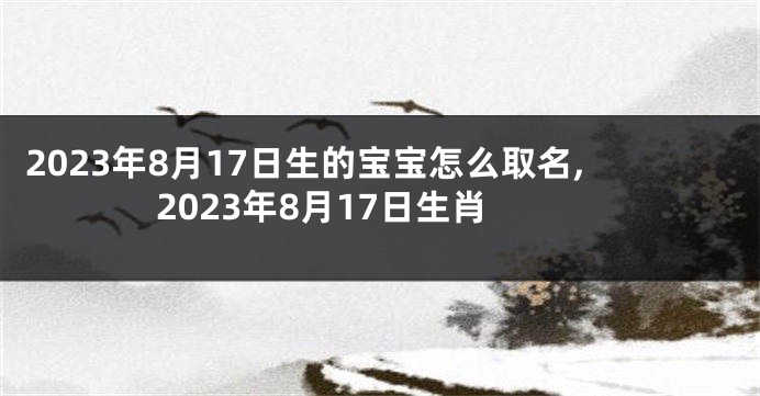 2023年8月17日生的宝宝怎么取名,2023年8月17日生肖