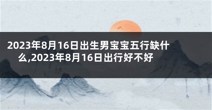 2023年8月16日出生男宝宝五行缺什么,2023年8月16日出行好不好