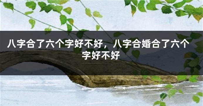 八字合了六个字好不好，八字合婚合了六个字好不好