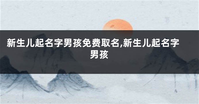 新生儿起名字男孩免费取名,新生儿起名字男孩