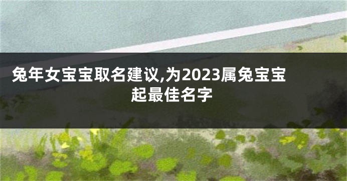 兔年女宝宝取名建议,为2023属兔宝宝起最佳名字