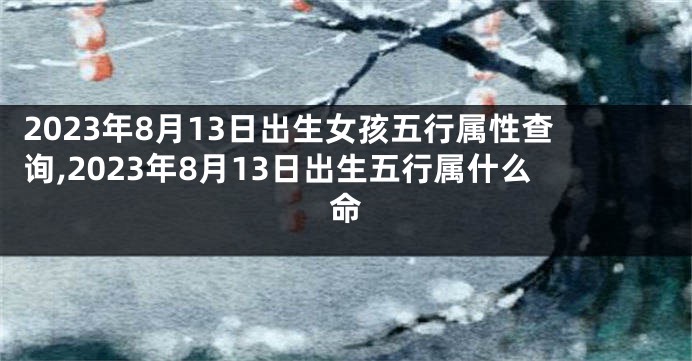 2023年8月13日出生女孩五行属性查询,2023年8月13日出生五行属什么命