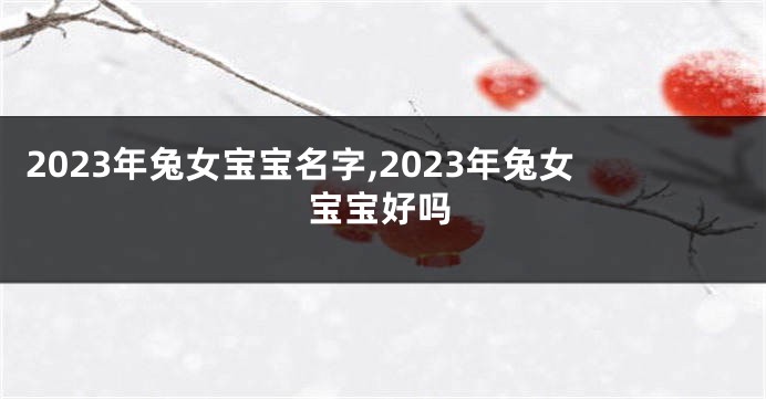 2023年兔女宝宝名字,2023年兔女宝宝好吗