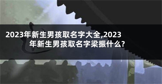 2023年新生男孩取名字大全,2023年新生男孩取名字梁振什么?