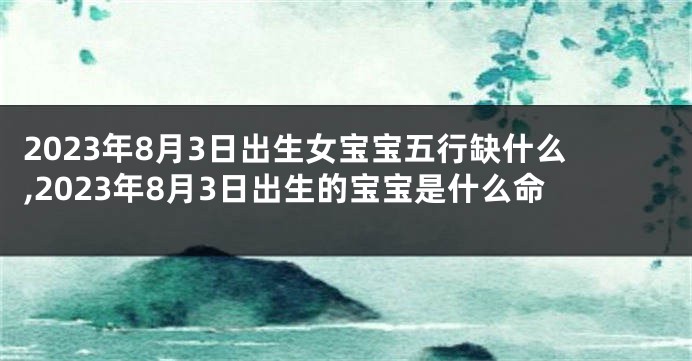 2023年8月3日出生女宝宝五行缺什么,2023年8月3日出生的宝宝是什么命