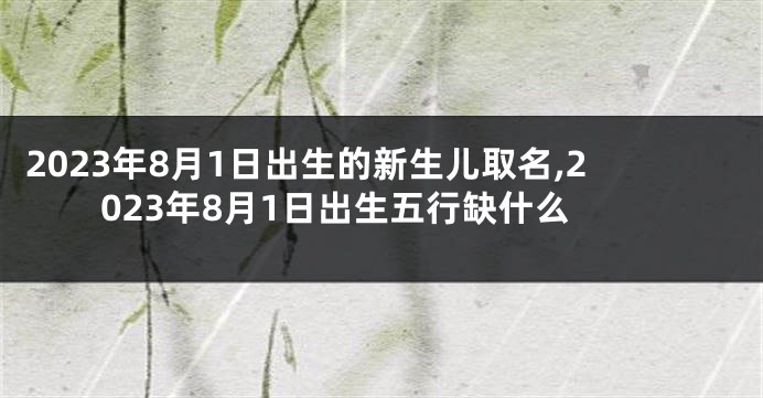 2023年8月1日出生的新生儿取名,2023年8月1日出生五行缺什么