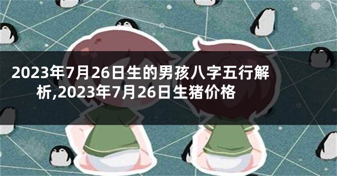 2023年7月26日生的男孩八字五行解析,2023年7月26日生猪价格