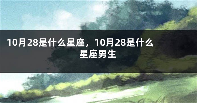 10月28是什么星座，10月28是什么星座男生