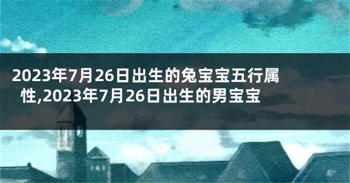 2023年7月26日出生的兔宝宝五行属性,2023年7月26日出生的男宝宝