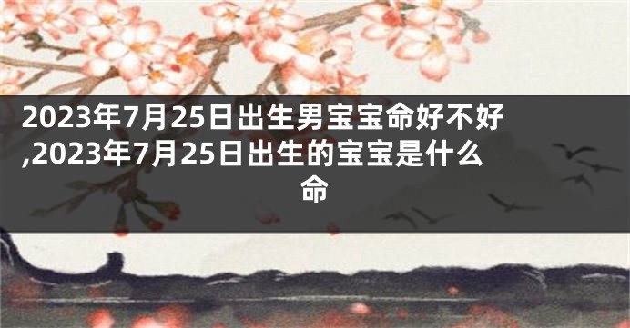 2023年7月25日出生男宝宝命好不好,2023年7月25日出生的宝宝是什么命