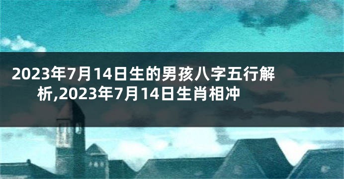 2023年7月14日生的男孩八字五行解析,2023年7月14日生肖相冲