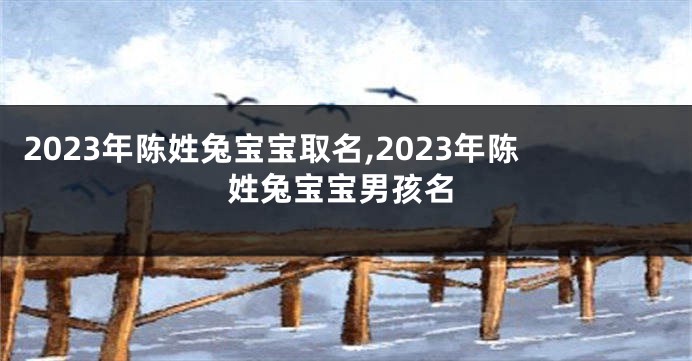 2023年陈姓兔宝宝取名,2023年陈姓兔宝宝男孩名