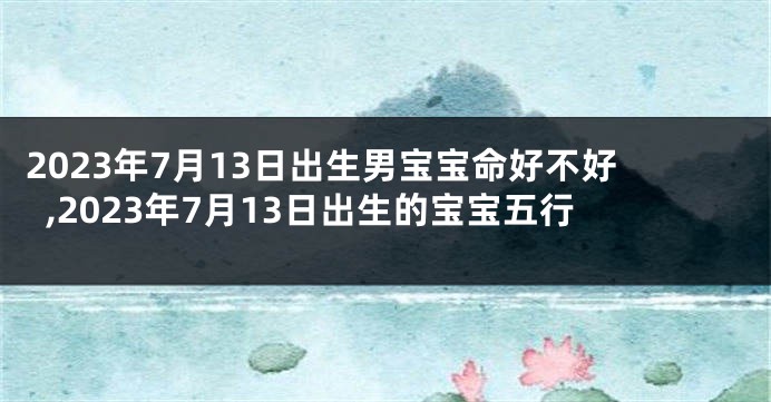 2023年7月13日出生男宝宝命好不好,2023年7月13日出生的宝宝五行