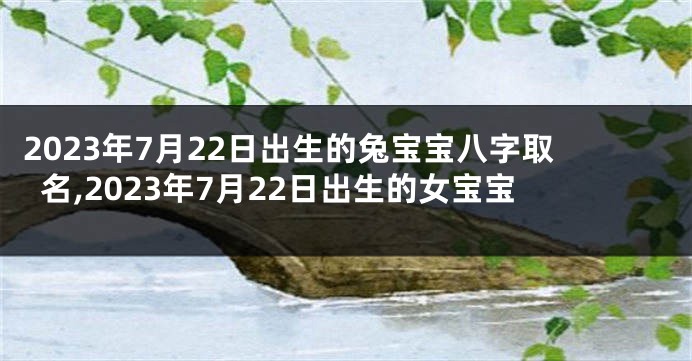 2023年7月22日出生的兔宝宝八字取名,2023年7月22日出生的女宝宝