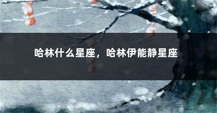 哈林什么星座，哈林伊能静星座