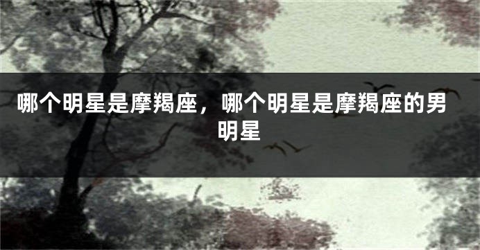 哪个明星是摩羯座，哪个明星是摩羯座的男明星