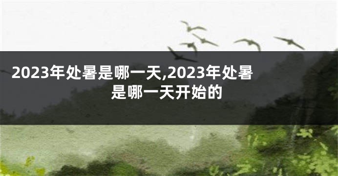 2023年处暑是哪一天,2023年处暑是哪一天开始的