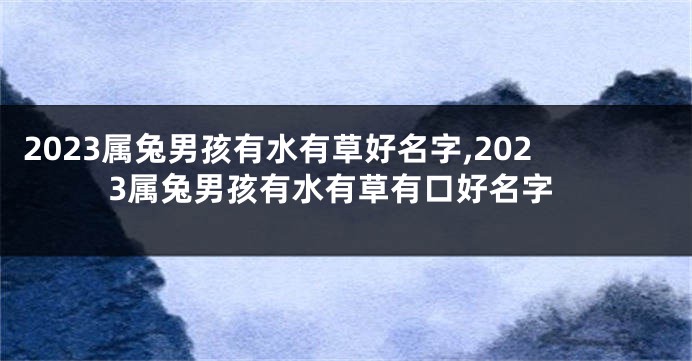 2023属兔男孩有水有草好名字,2023属兔男孩有水有草有口好名字