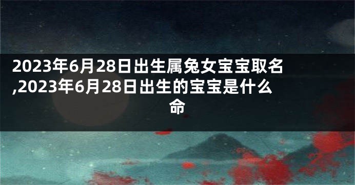 2023年6月28日出生属兔女宝宝取名,2023年6月28日出生的宝宝是什么命