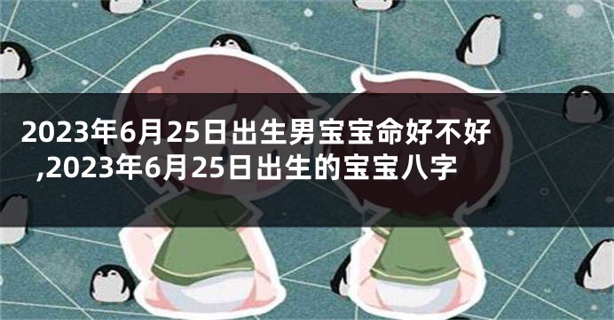 2023年6月25日出生男宝宝命好不好,2023年6月25日出生的宝宝八字