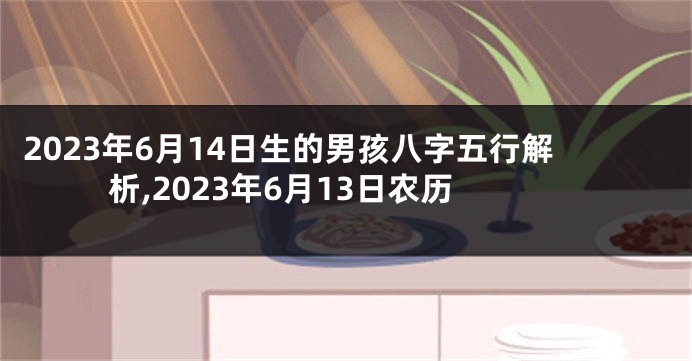 2023年6月14日生的男孩八字五行解析,2023年6月13日农历