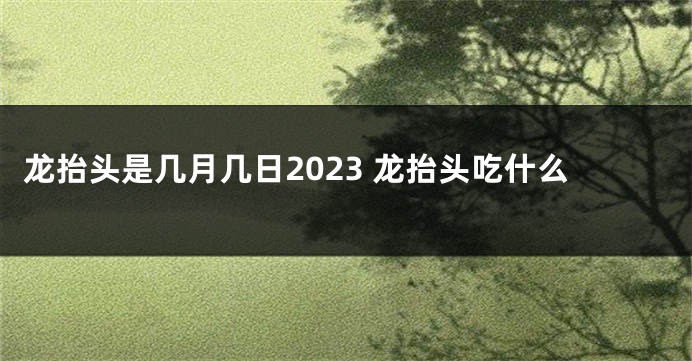 龙抬头是几月几日2023 龙抬头吃什么