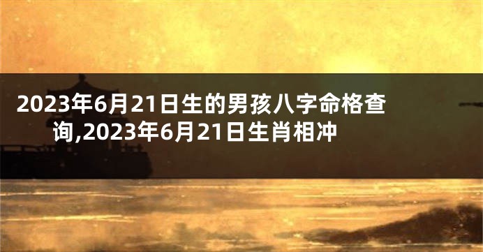 2023年6月21日生的男孩八字命格查询,2023年6月21日生肖相冲