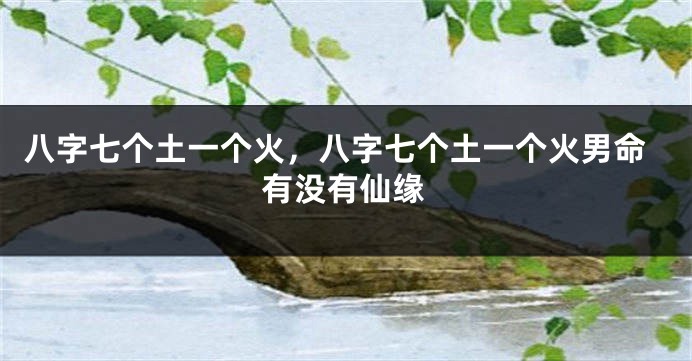 八字七个土一个火，八字七个土一个火男命有没有仙缘