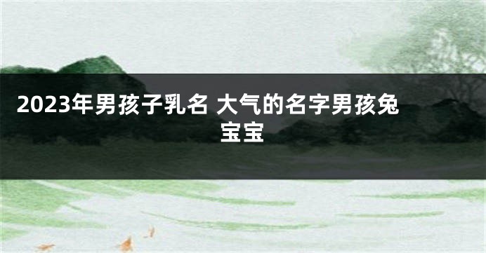 2023年男孩子乳名 大气的名字男孩兔宝宝